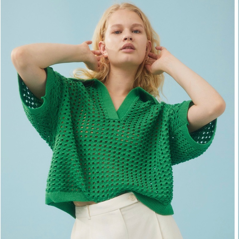 H&M Pointelle Knit Polo